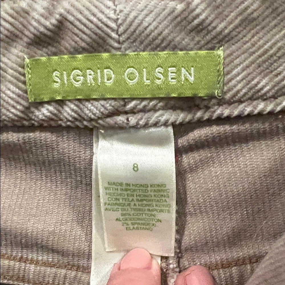 Sigrid Olsen Beige Straight Leg Corduroy  Jeans - Picture 2 of 10